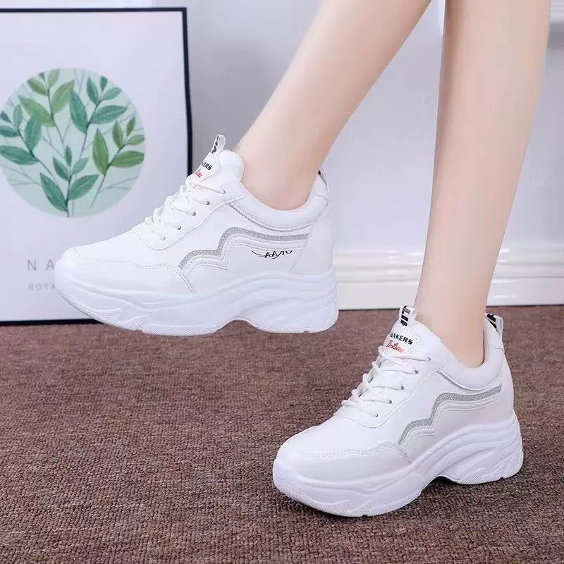 Damen Sportliche Sneaker mit Modischer Plattform und Atmungsaktivem Obermaterial