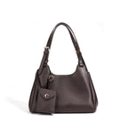 Damen Hobo-Tasche aus hochwertigem Leder mit abnehmbarem Mini-Brieftasche