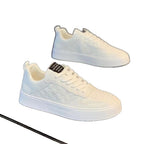Damen stilvolle Sneaker aus synthetischem Leder mit trendigem Karomuster