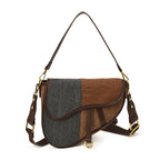 Damen-Schultertasche aus strapazierfähigem Denim mit verstellbarem Schulterriemen