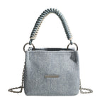Damen Denim Mini Handtasche mit elegantem Kettenriemen