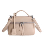 Damen Mini-Handtasche mit feinen dekorativen Nähten und abnehmbarem Schultergurt