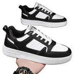 Damen Sportliche Leder Sneaker mit Gepolsterter Innensohle