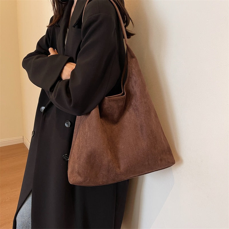 Damen Wildleder Schultertasche
