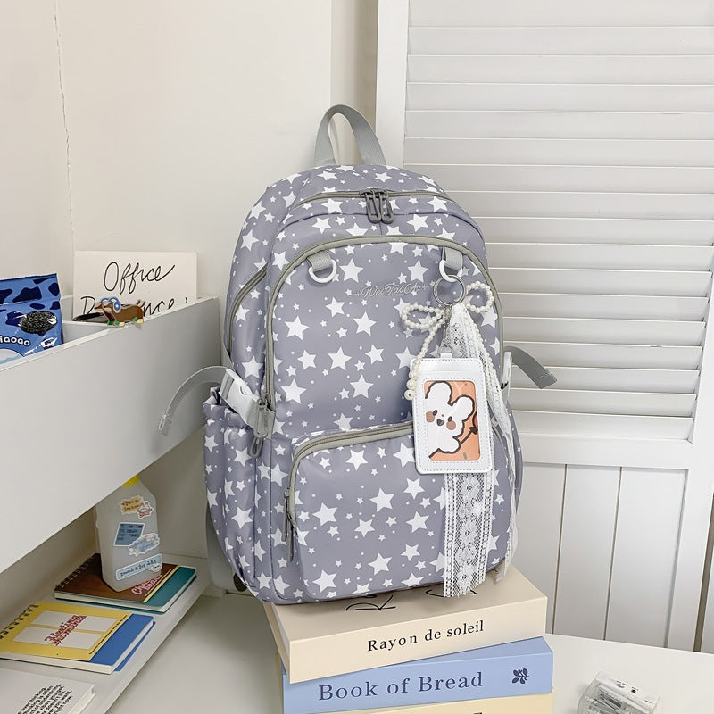 Stern-Muster Multi-Taschen-Rucksack