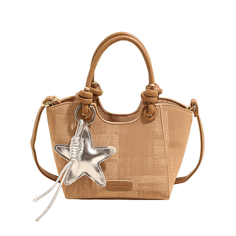 Damen Mini-Handtasche mit modischer Stern-Schlüsselanhänger