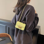Damen elegante Mini-Handtasche mit goldener Verschlussmechanismus