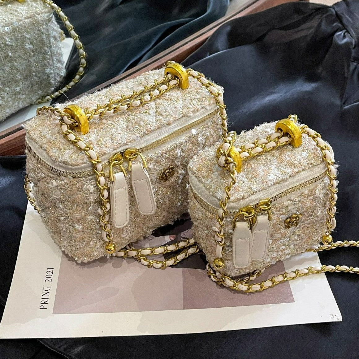 Damen Mini-Handtasche mit abnehmbarem Schulterriemen