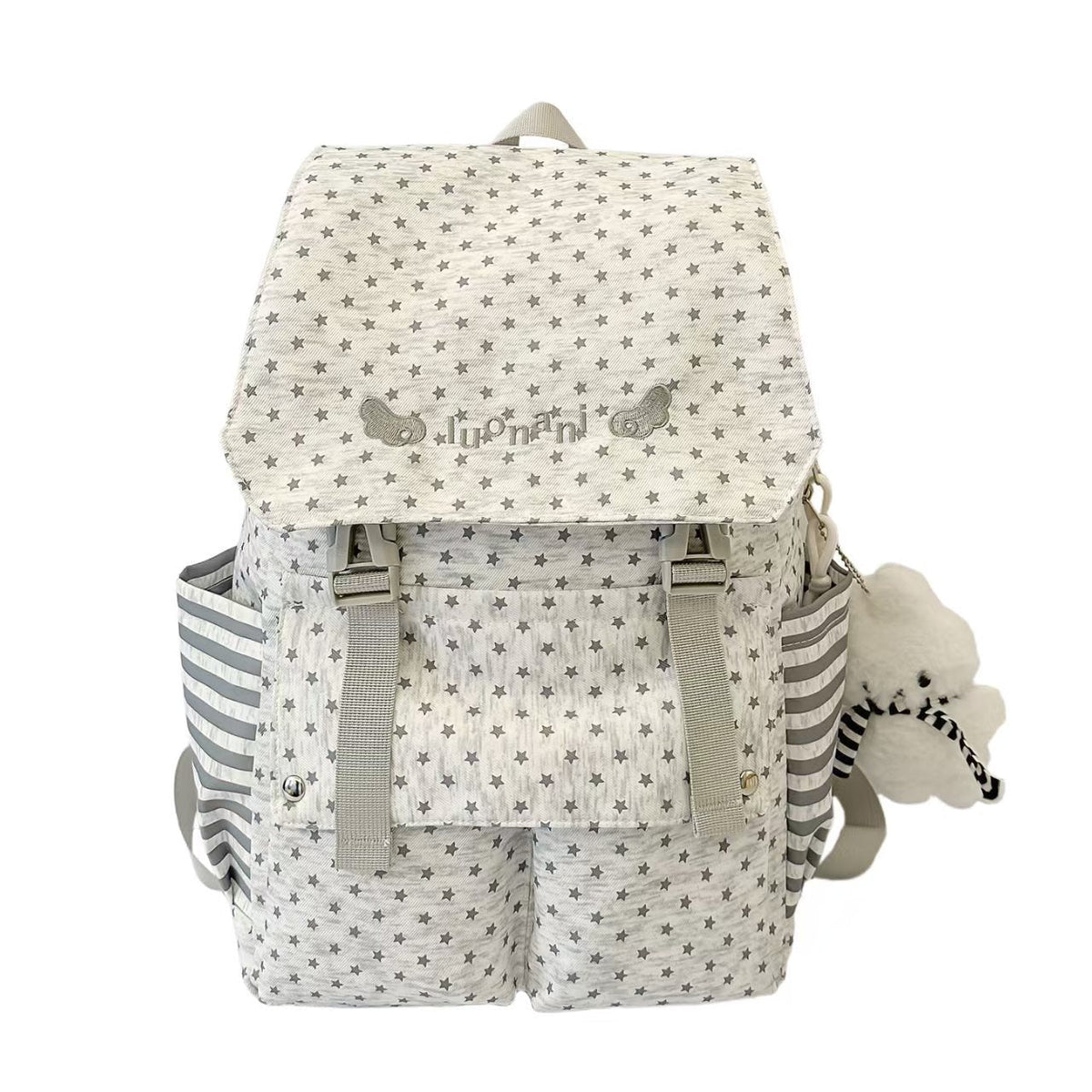 Stern-Muster Multi-Taschen-Rucksack