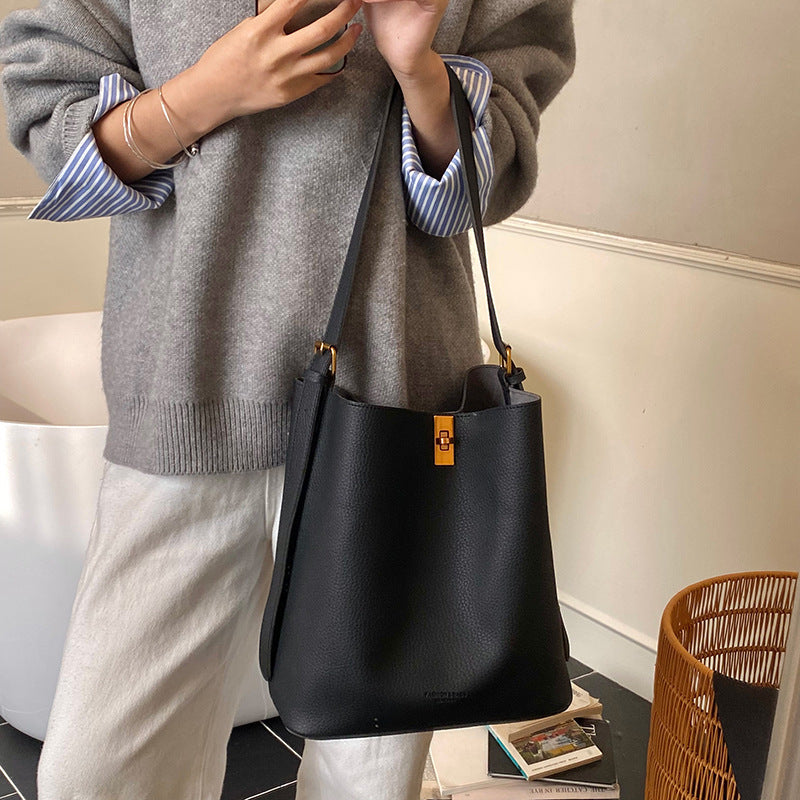 Damen elegante Tote Bag mit modernem Verschluss