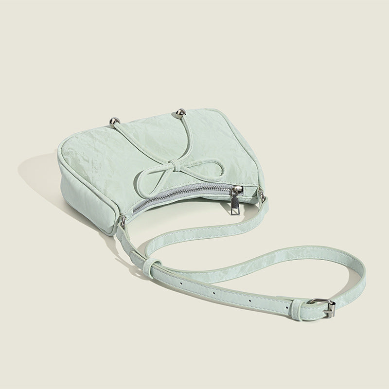 Damen elegante Mini-Handtasche mit verspieltem Kordelzug