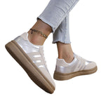 Damen Sport Sneaker mit Satin-Obermaterial und retro Design