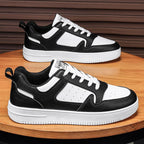 Damen Sportliche Leder Sneaker mit Gepolsterter Innensohle