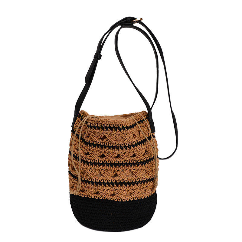 Damen gehäkelte Tasche mit modischem Kordelzug