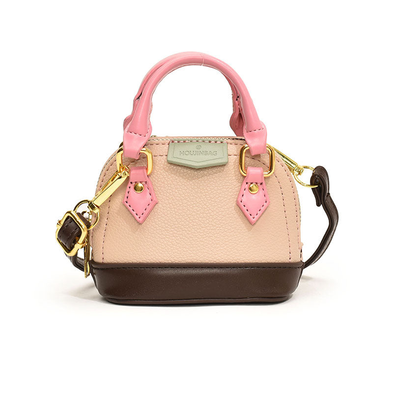 Damen Mini Hobo Tasche aus strukturiertem Kunstleder mit goldenen Akzenten