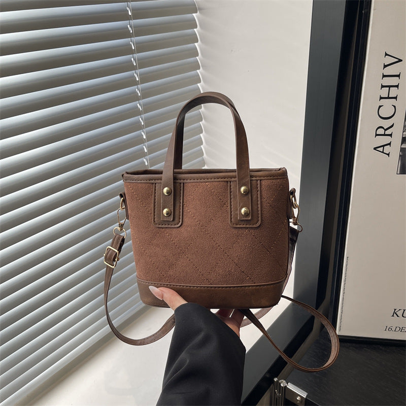 Elegante Mini-Eimer-Tasche für Damen mit abnehmbarem Schulterriemen