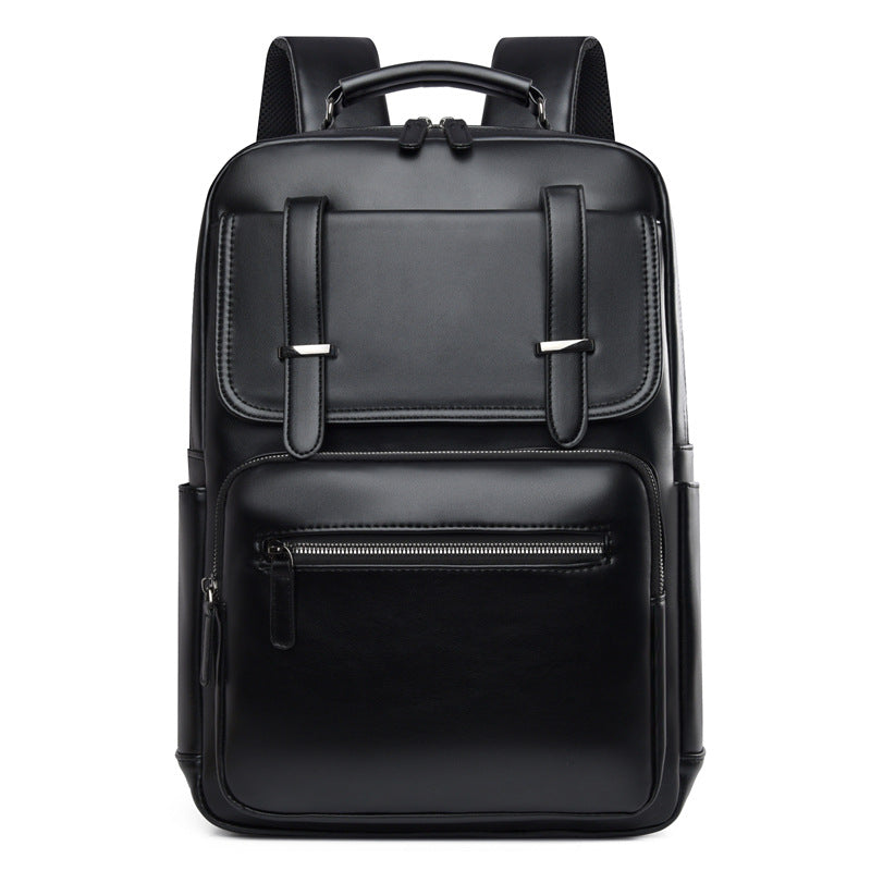 Stylischer Mehrfachfächer-Leder-Rucksack