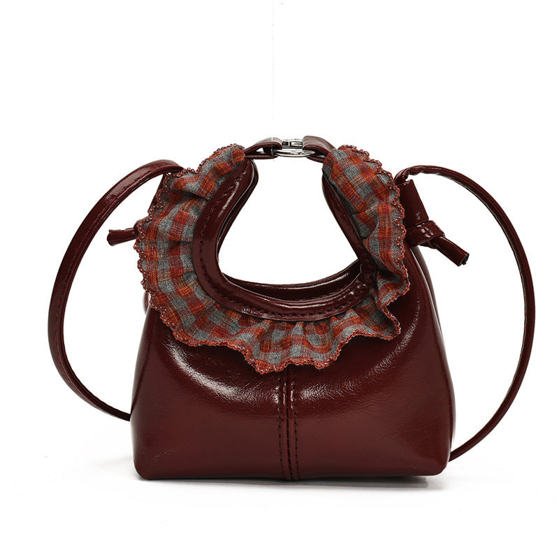 Damen Mini-Handtasche mit trendigem Rüschendesign