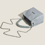 Damen Denim Mini Handtasche mit elegantem Kettenriemen