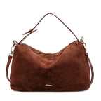 Damen praktische Schultertasche aus weichem Wildleder