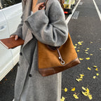 Elegante Tote-Bag für Damen mit authentischen Wildleder-Elementen