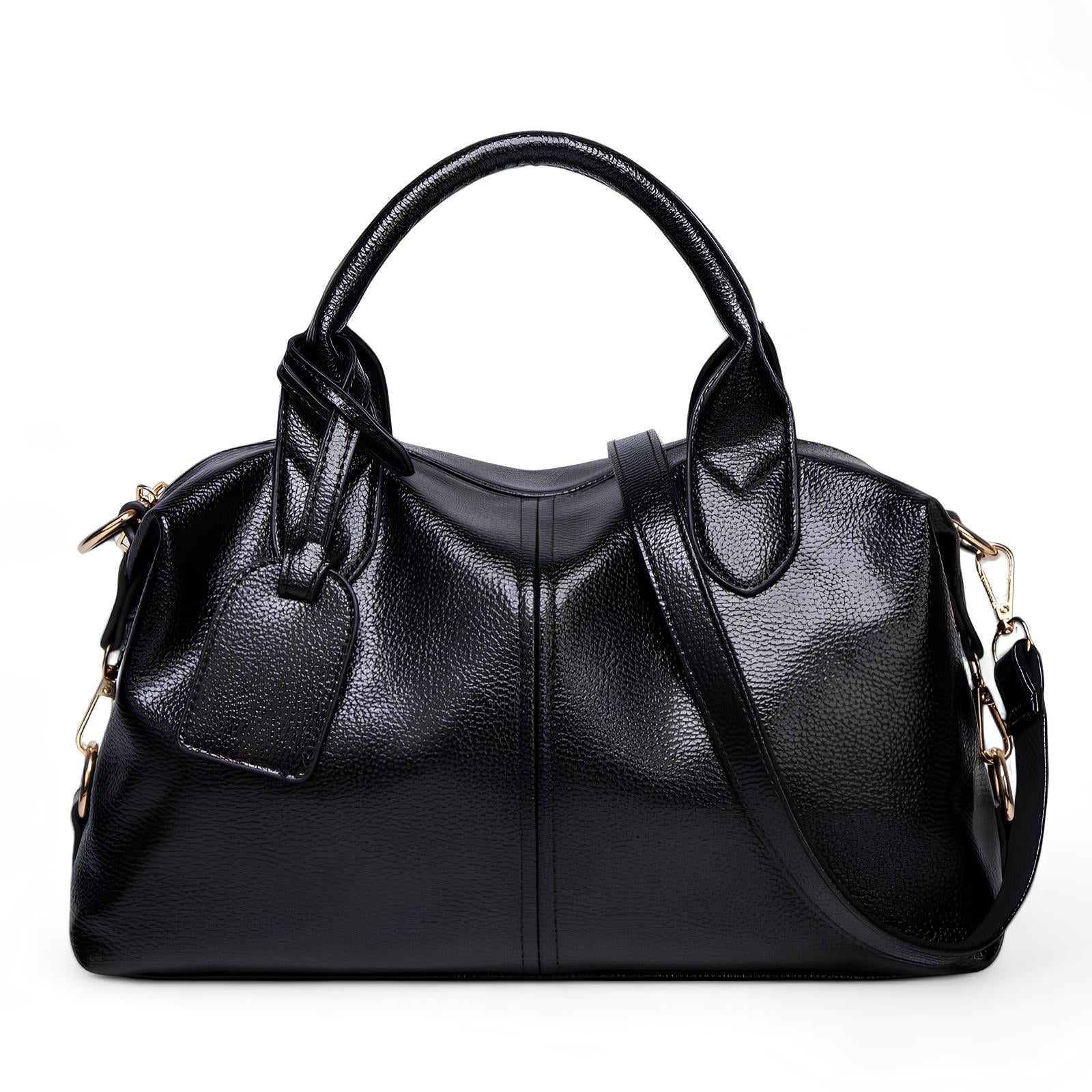 Texturierte Leder Schulterhandtasche