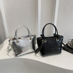 Damen elegante Mini-Handtasche mit strukturiertem Design und abnehmbarem Schulterriemen