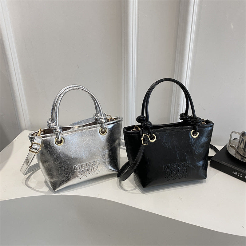 Damen elegante Mini-Handtasche mit strukturiertem Design und abnehmbarem Schulterriemen