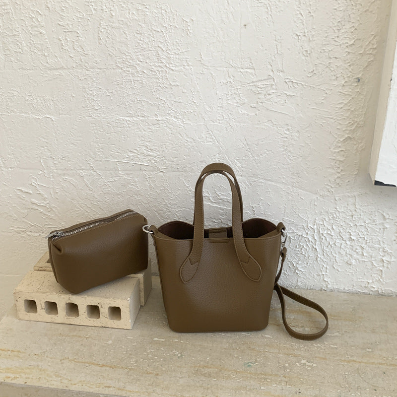 Damen Mini Schultertasche mit abnehmbarem Kosmetiktäschchen