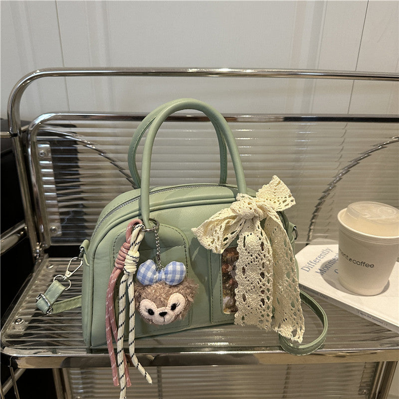 Damen Mini-Handtasche mit verspieltem Tiermotiv und charmantem Anhänger