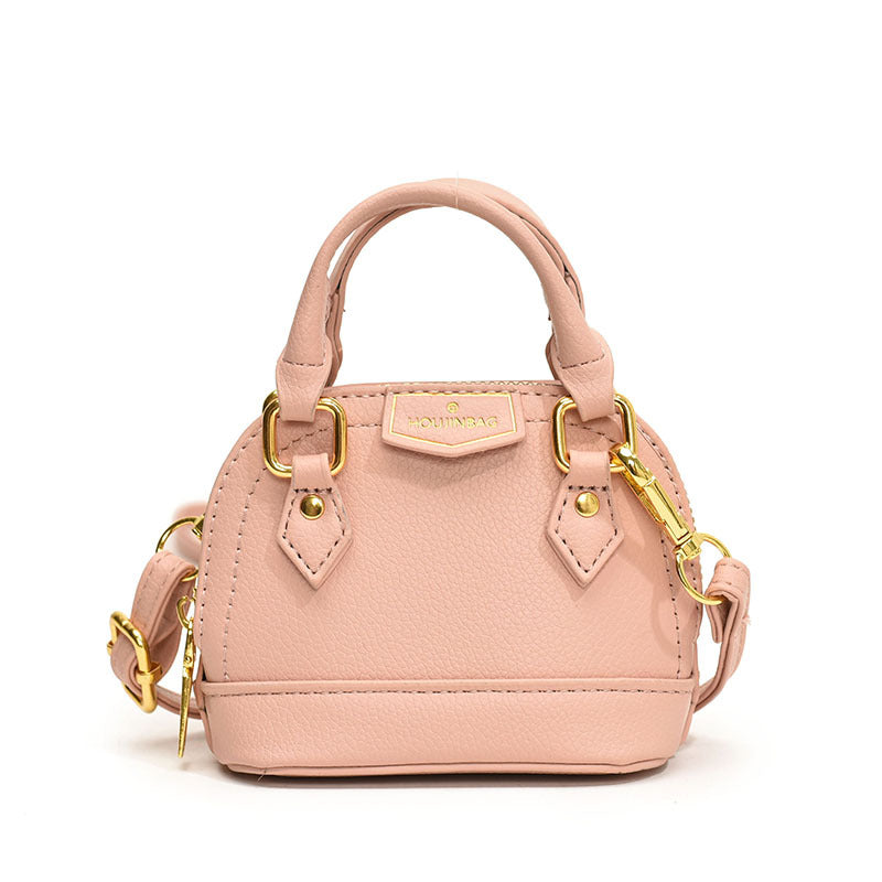 Damen Mini Hobo Tasche aus strukturiertem Kunstleder mit goldenen Akzenten