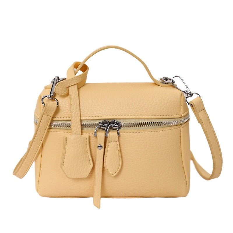Damen praktische Schultertasche mit Doppelreißverschluss und vielseitigem Tragegurt