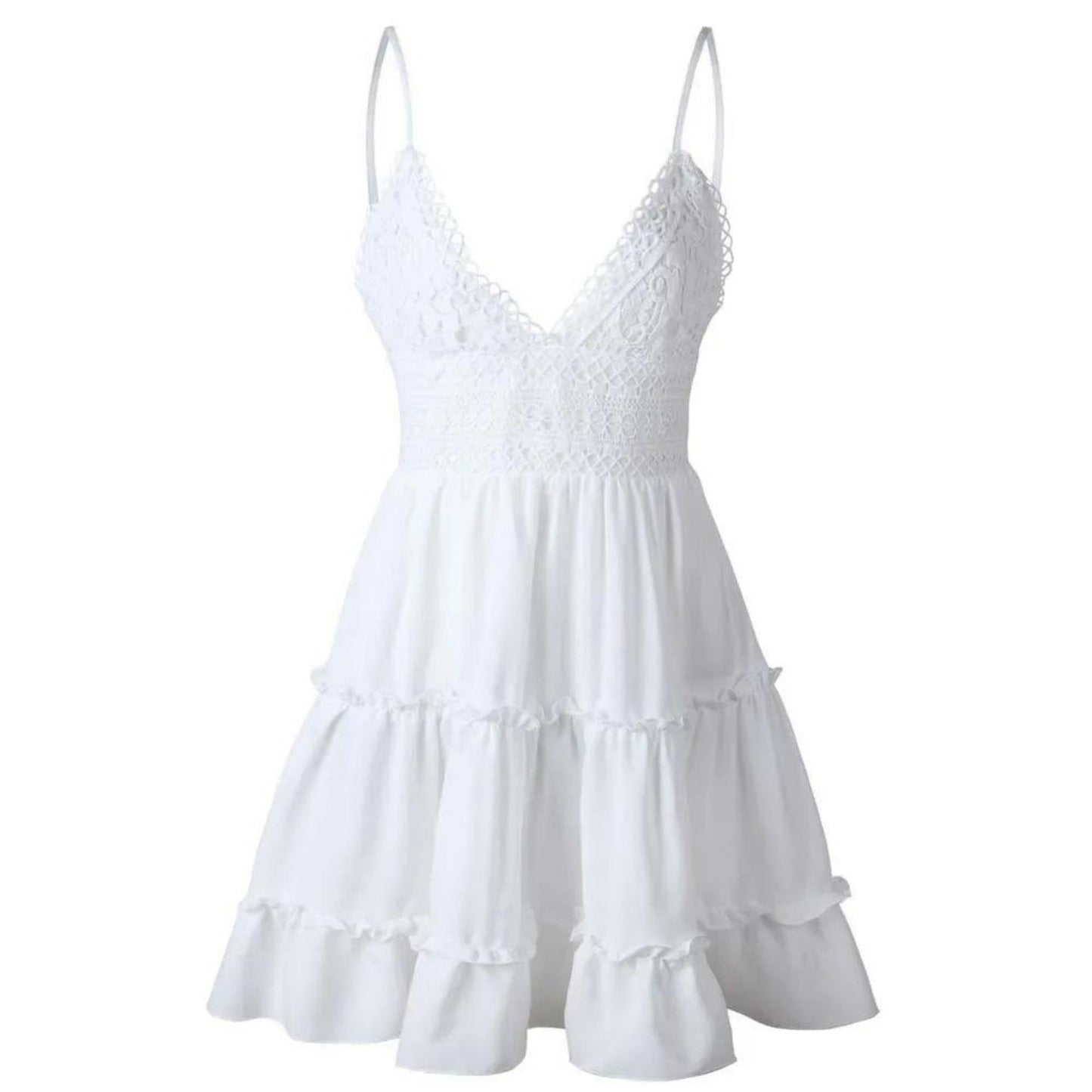 ModeParisienne® Robe d'été blanche simple, étroite et confortable