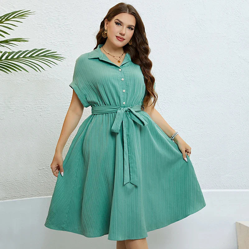 Cripes - robe grande taille avec col et ceinture