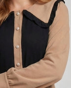 Dames Vintage Midi-jurk met Rimpelboord