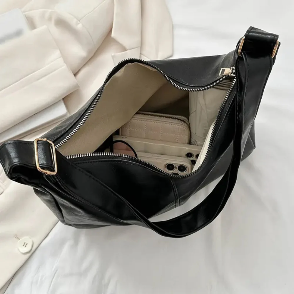 Trendige Leder Schulterhandtasche