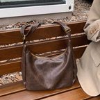 Trendige Leder Schulterhandtasche
