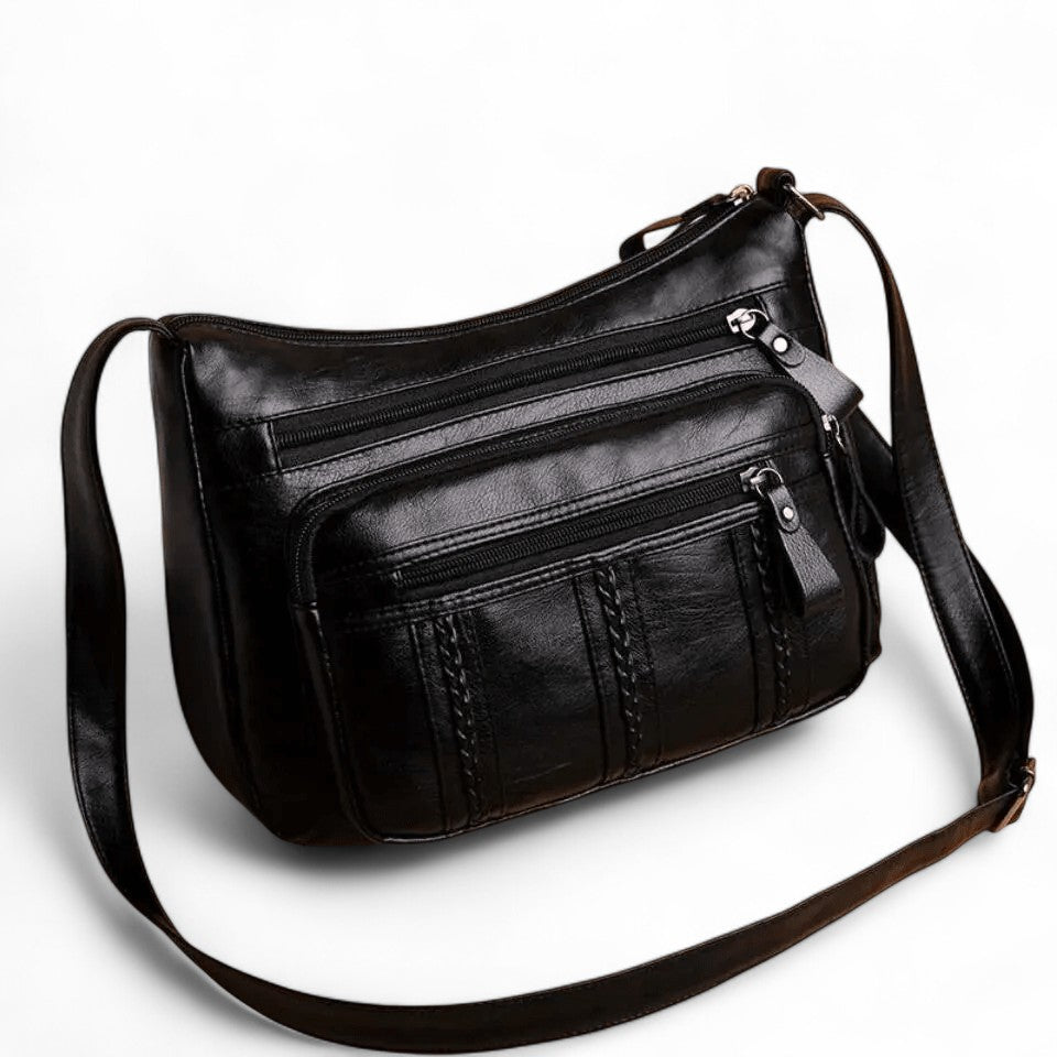 Multi-Taschen Leder Schultertasche