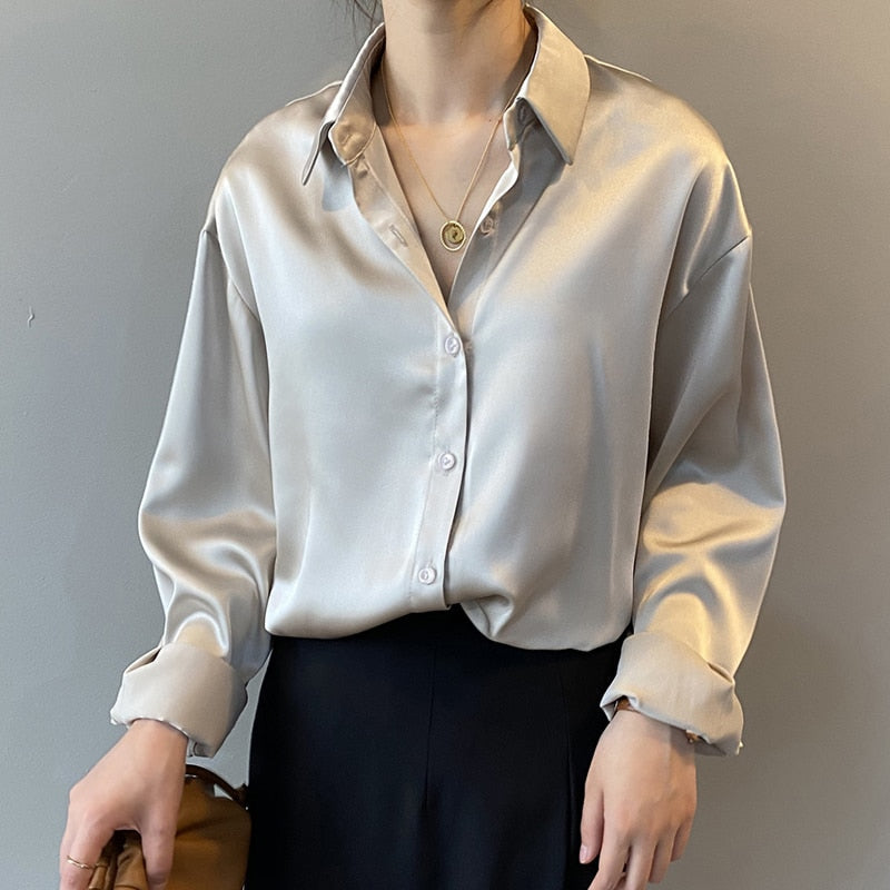 Vêtements femme chemise en soie chemisier vintage