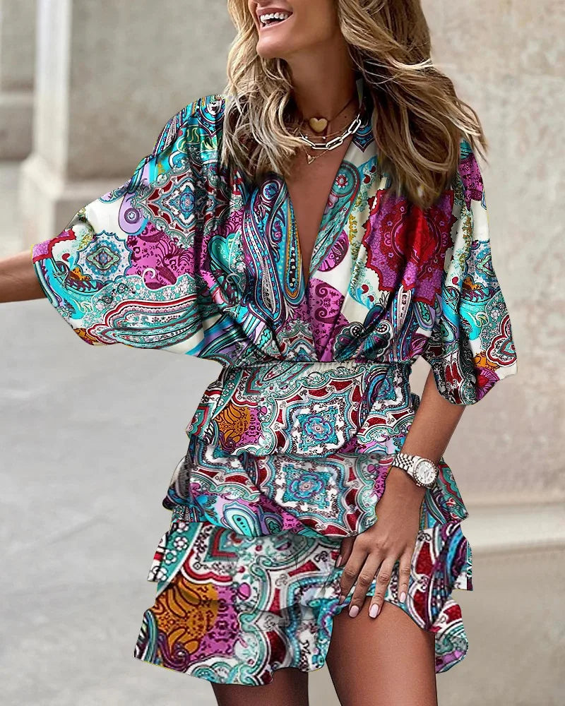 Robe cripes avec joli motif - Gail