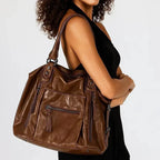 Multipocket Schultertasche Mode Retro Pendler Unterarm Motorrad Tasche Marken Design Damen Umhängetasche große Reisetasche