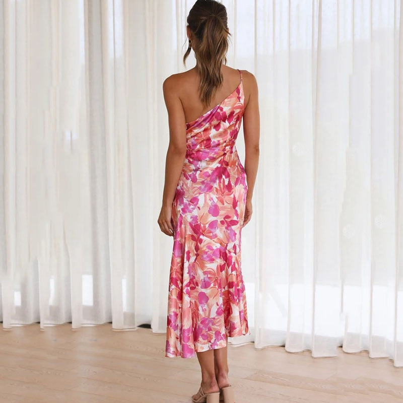 Robe Cripes asymétrique à imprimé floral