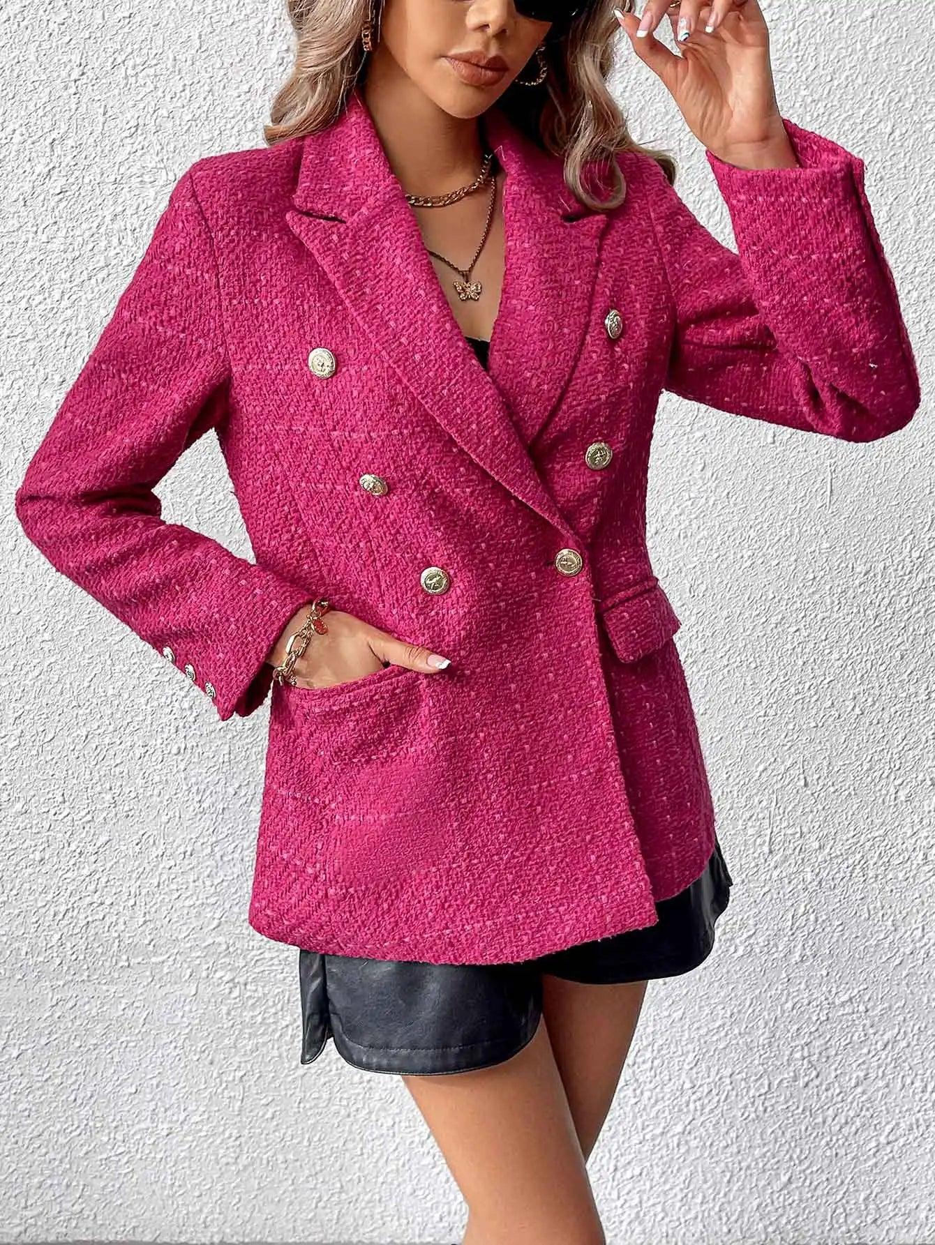 ISABELLE™ | Blazer rose en tweed