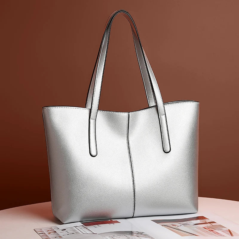 Damen Schultertasche aus hochwertigem PU-Leder mit großer Kapazität