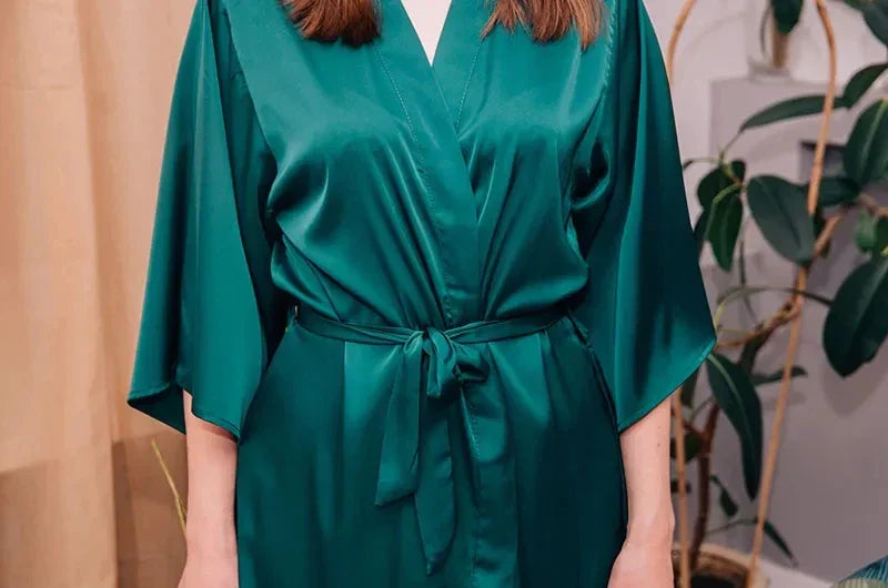 Cripes Peignoir Robe Satin - Vêtements De Nuit