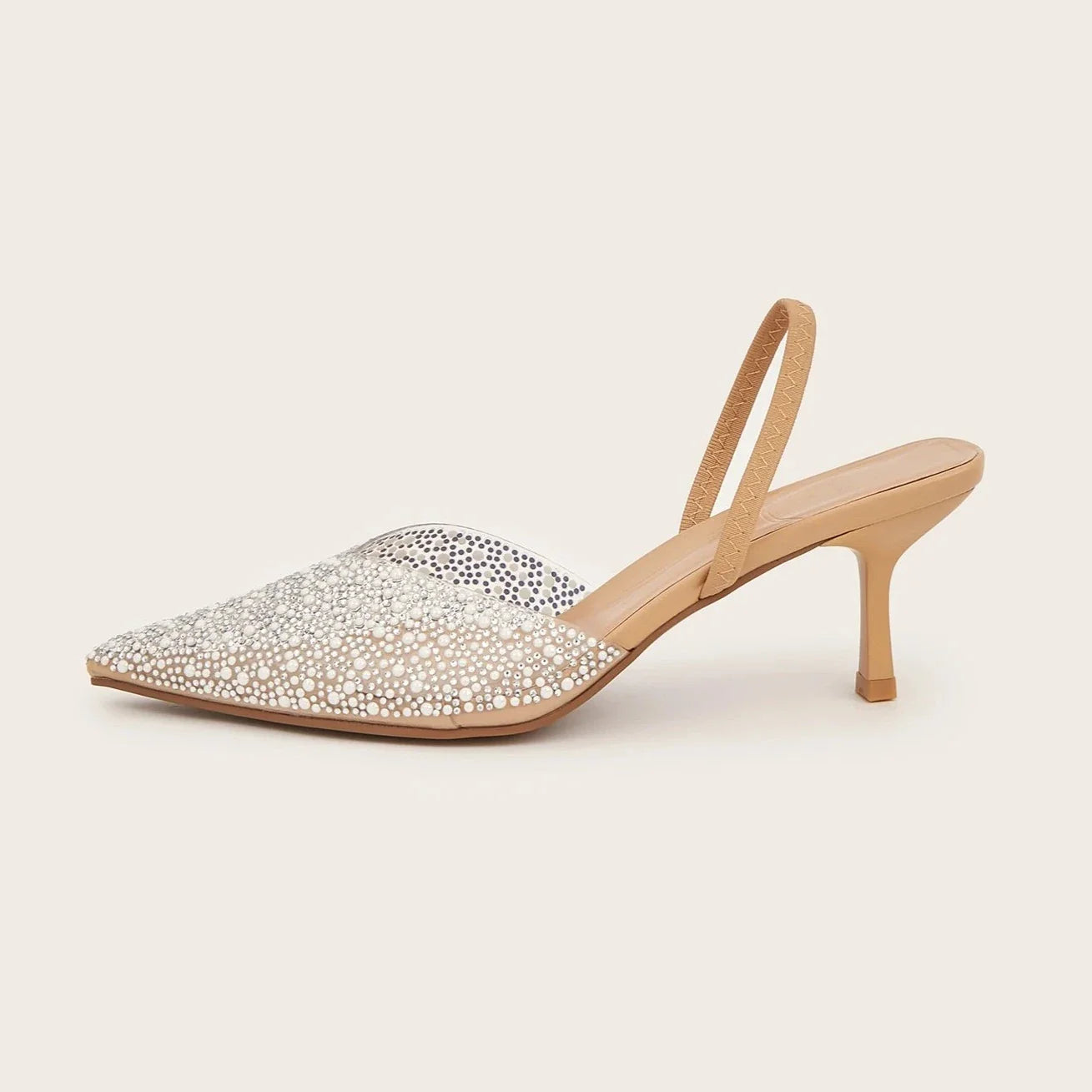 Cripes® - Escarpins hauts à bout pointu, strass et perles