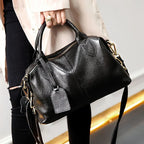 Texturierte Leder Schulterhandtasche