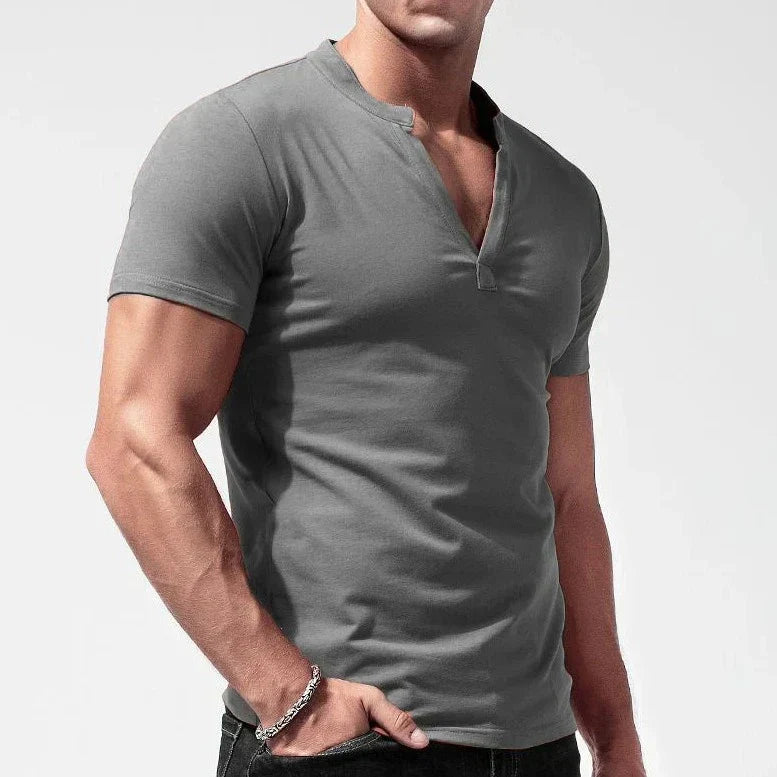 T-shirt Henley en coton