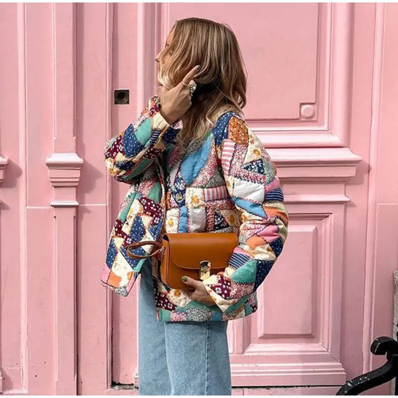 Veste matelassée en coton à imprimé floral