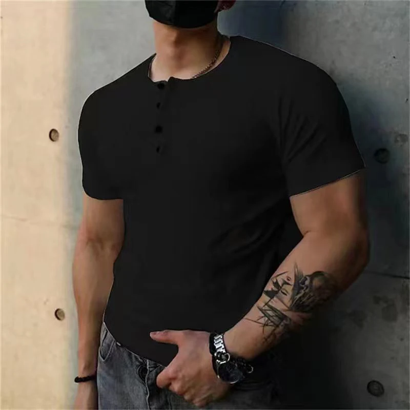 T-shirt Henley ajusté